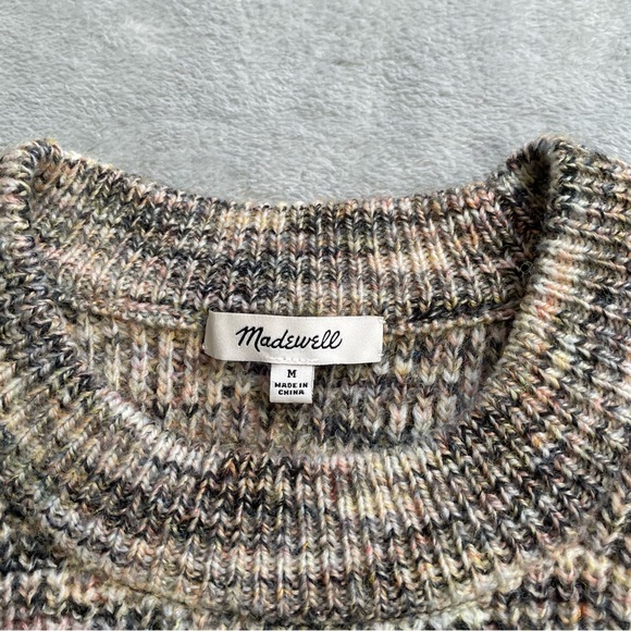 Madewell Sweater Vest Medium Space Dyed Boulder Crop Riverside Marl - Picture 2 of 6
